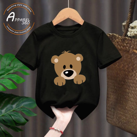 Black Bear Printed Short-Sleeves T.Shirt