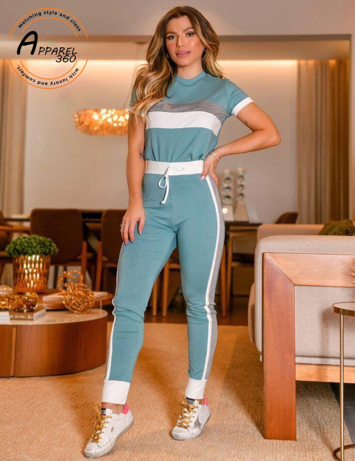 Blue White Grey Stripe Tracksuit