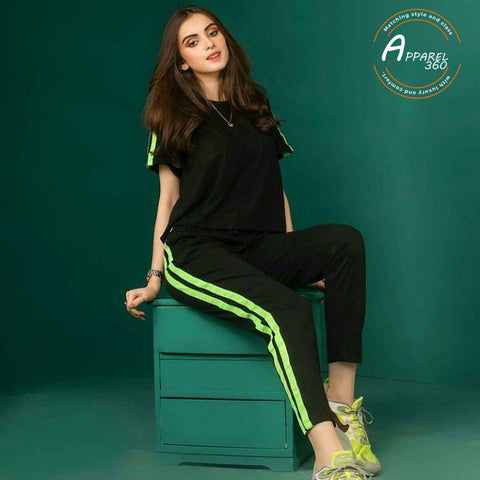 Green stripe tracksuit