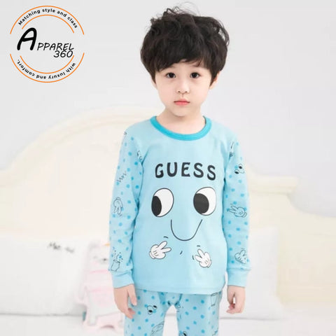 Sky blue Guess Printed Kids Wear