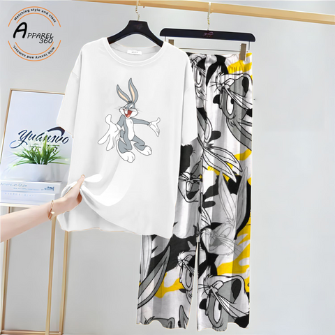 White Bugs Bunny Printed PJ Set