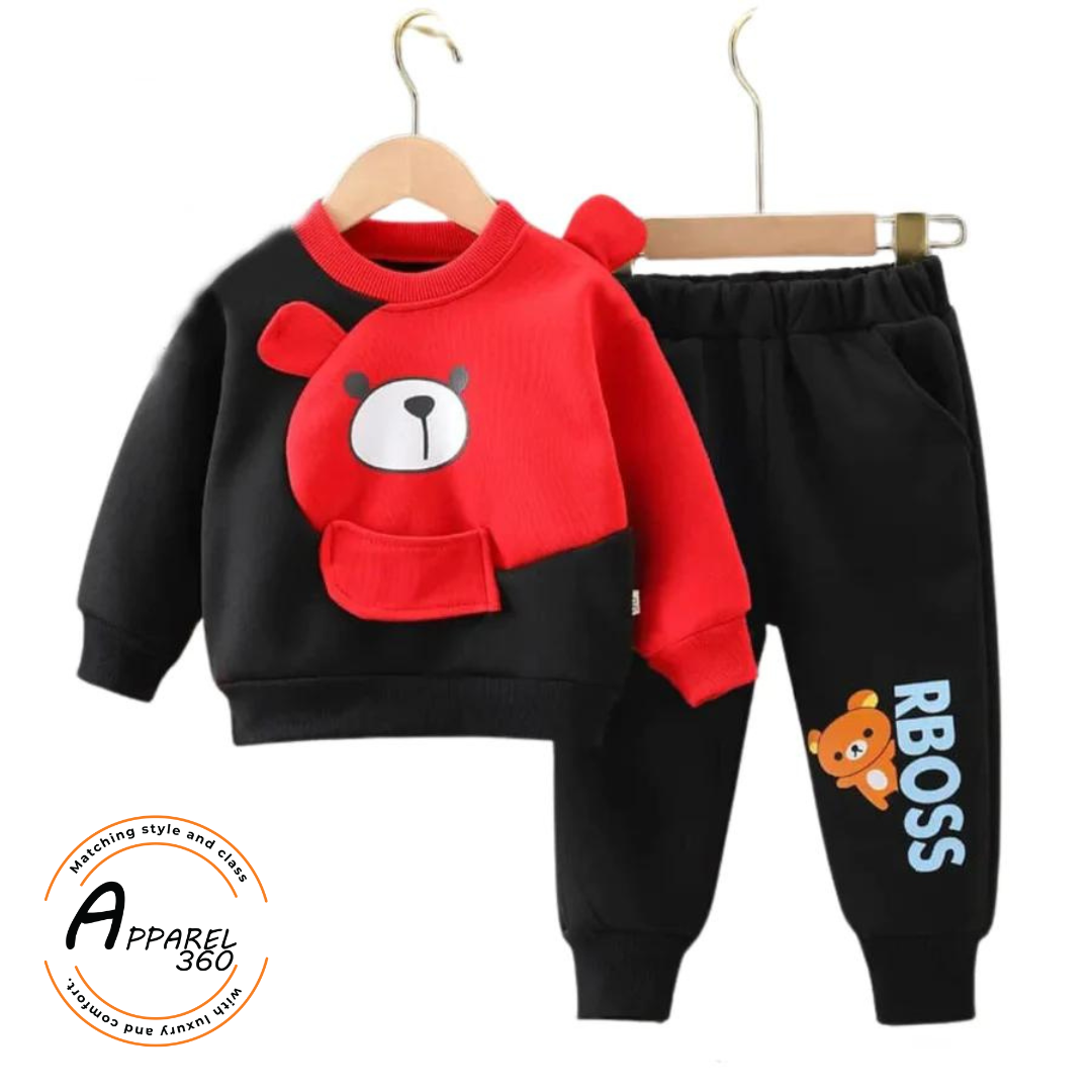 Black & Red Boss Kids Sweatshirt & Trouser