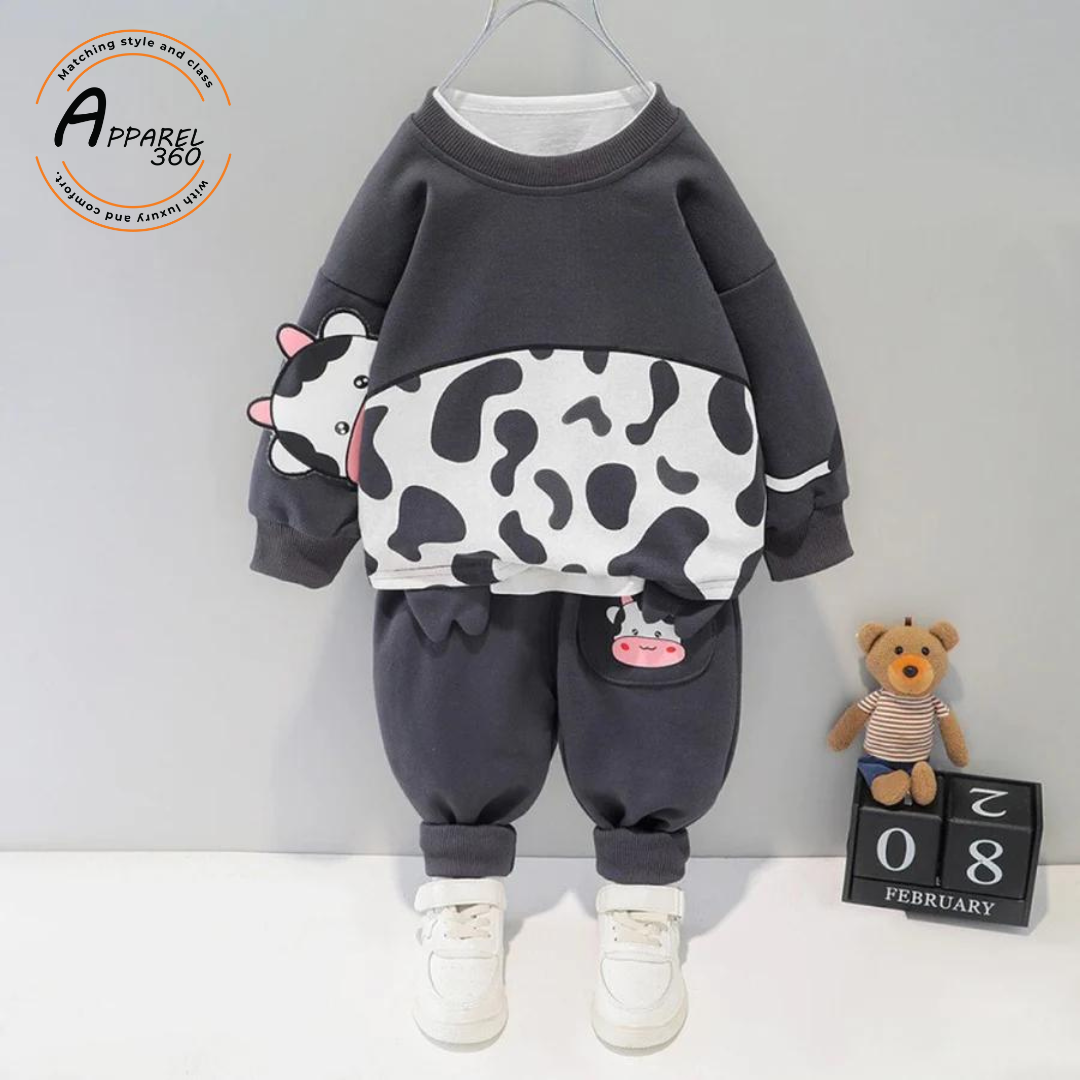 Grey Cow Kids Sweatshirt & Trouser