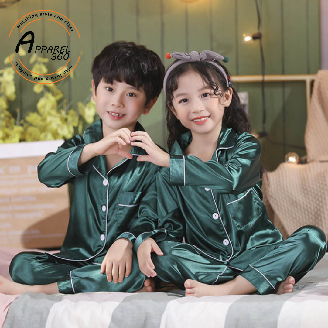 Green Kids Silk Pajamas Set  1 review