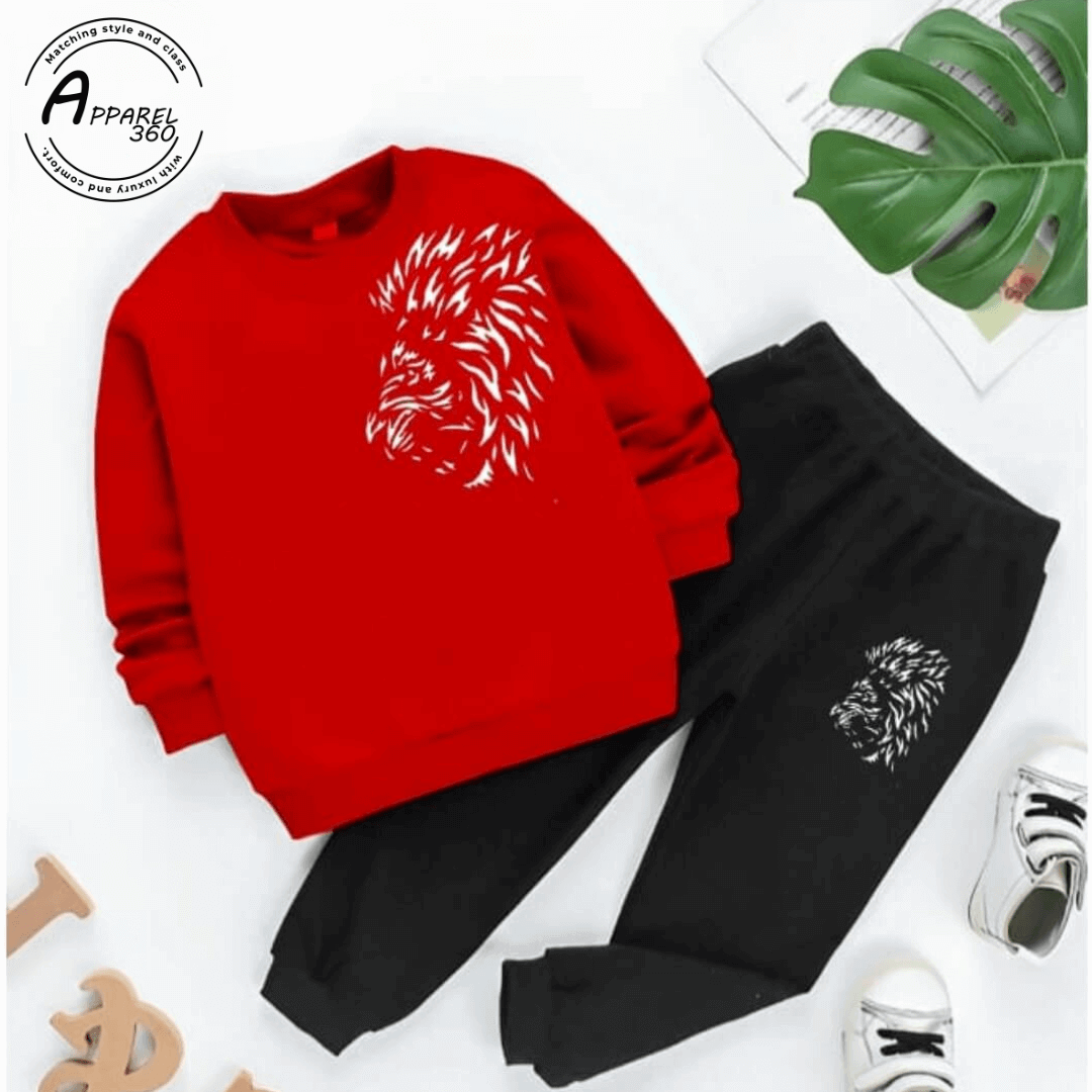 Red Lion Printed Sweat Shirt Tracksuit For KIds