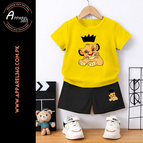 Yellow Future King Printed Tee & Shorts Set