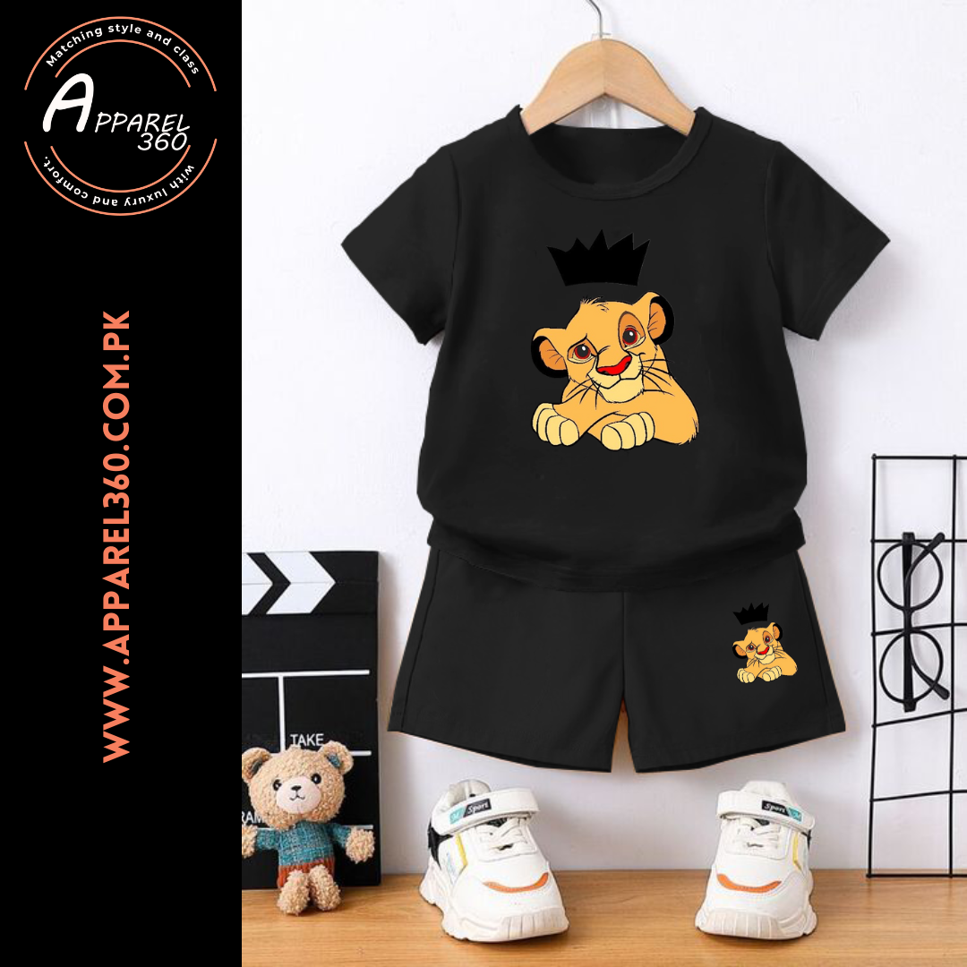 Black Future King Printed Tee & Shorts Set