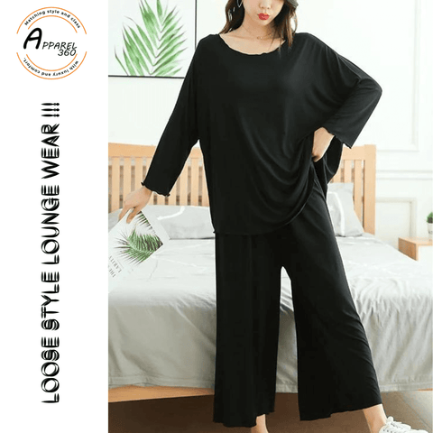 Black Daisy Loose Style Loungewear