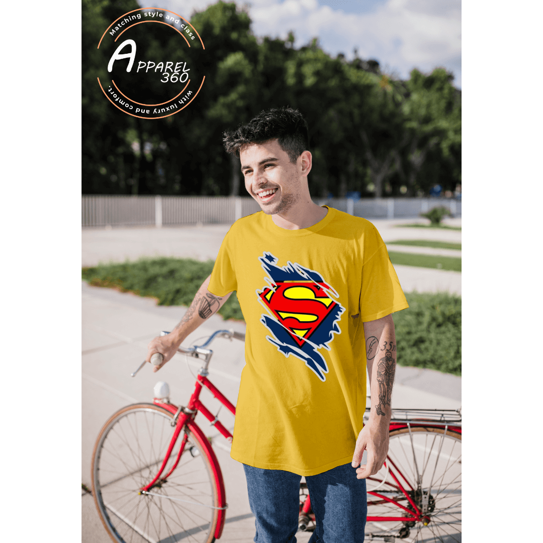 Superman Half Sleeves T-Shirts In Yellow