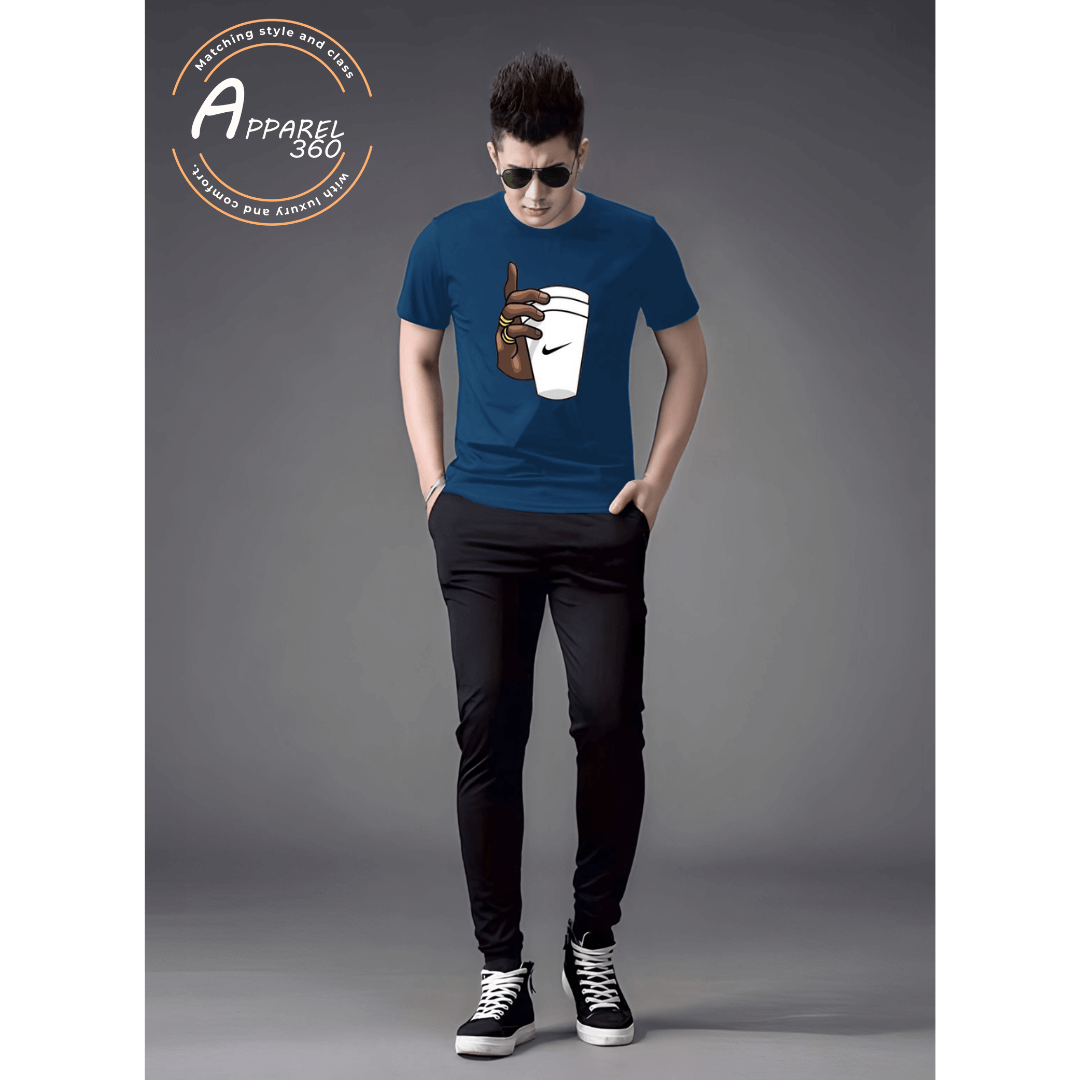 Nike Cup Printed T.Shirt & Trouser (Tracksuit) Navy Blue