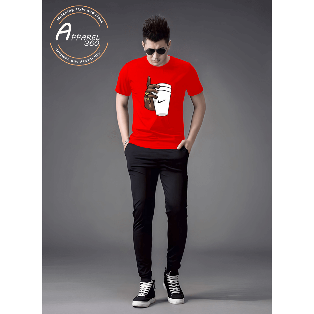 Nike Cup Printed T.Shirt & Trouser (Tracksuit) Red