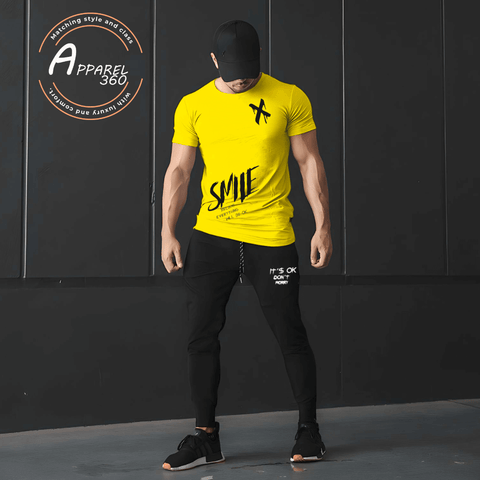 X-Smile Printed T.Shirt & Trouser (Tracksuit) Yellow