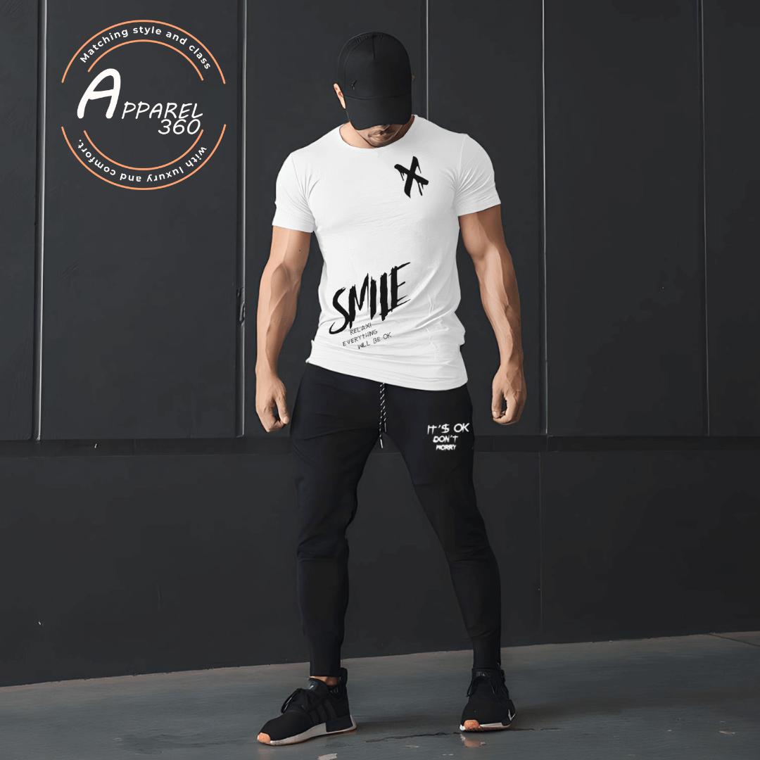 X-Smile Printed T.Shirt & Trouser (Tracksuit) White