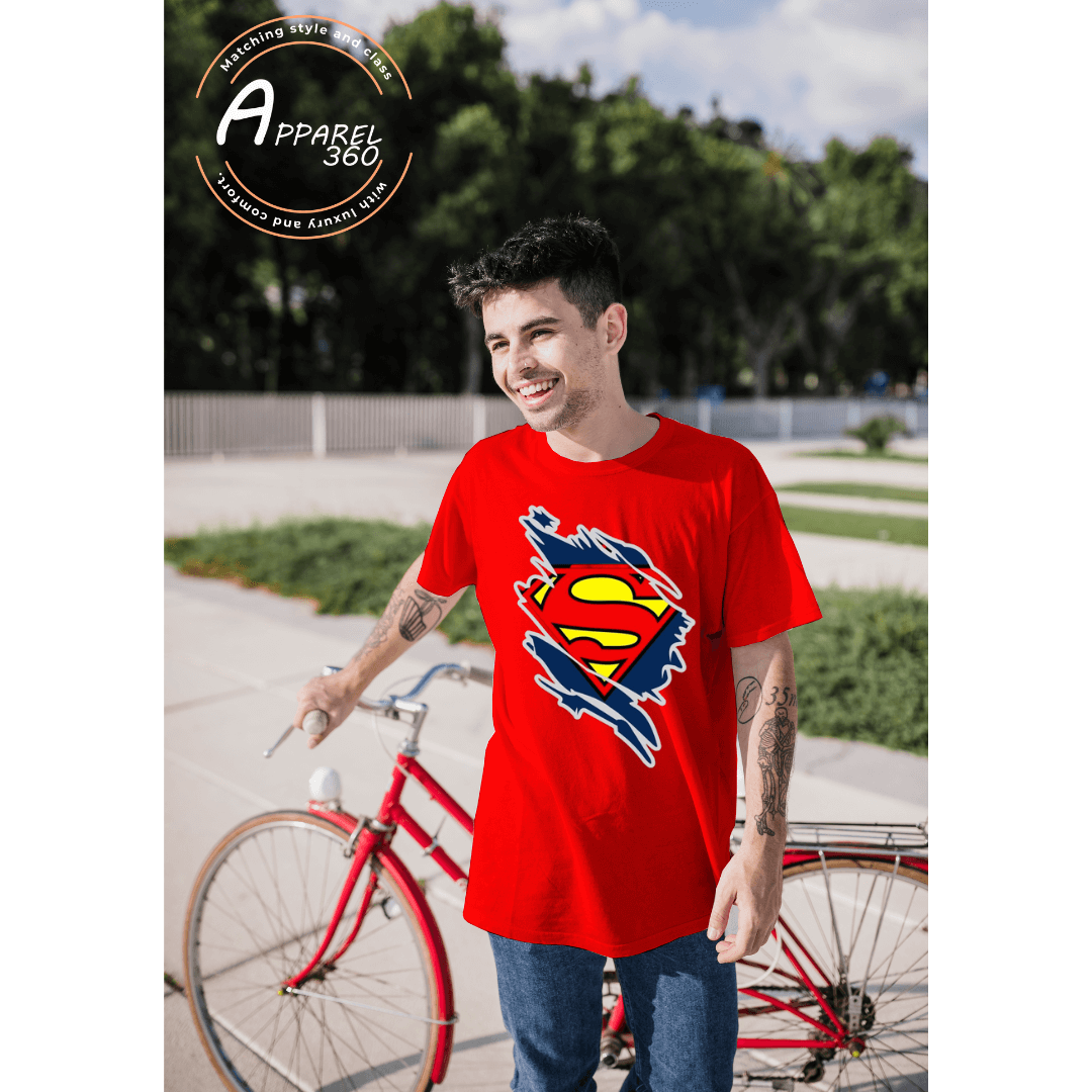 Superman Half Sleeves T-Shirts In Red