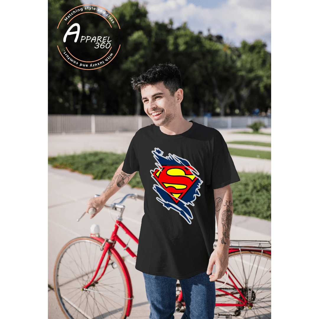 Superman Half Sleeves T-Shirts In Black