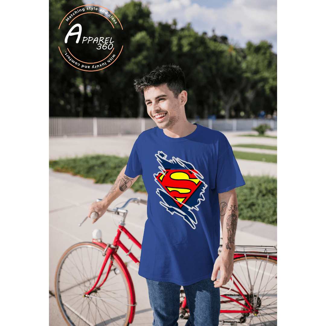 Superman Half Sleeves T-Shirts In Blue